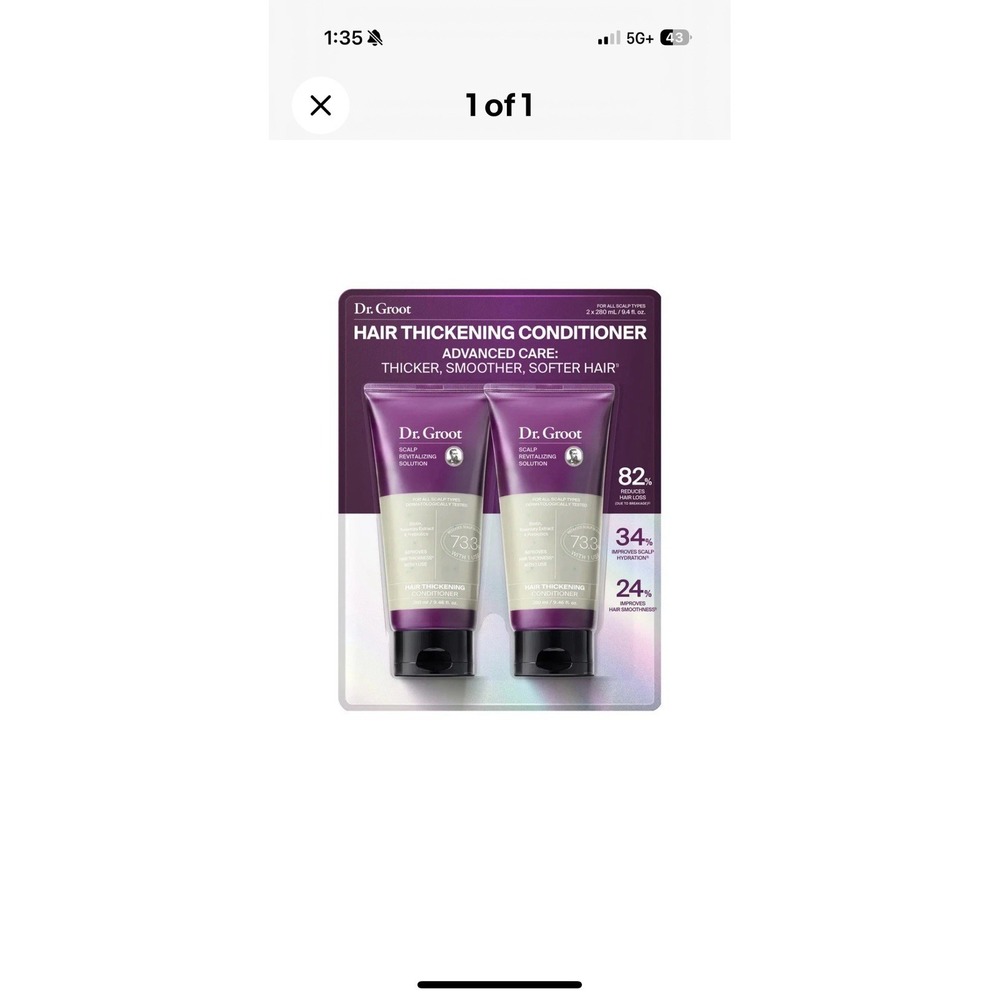 Dr. Groot Hair Thickening Conditioner 2 Pk 9.4 oz Biotin Volumizing